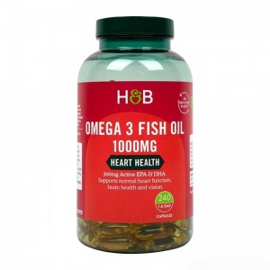 【代塔仓】27年1月英国Holland&Barrett荷柏瑞Omega3深海鱼油胶囊1000mg240粒